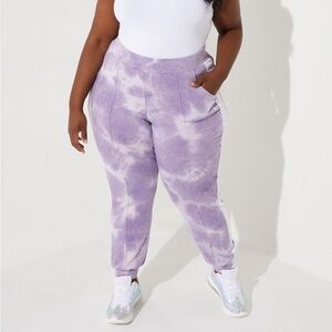 Ashley Stewart 26/28W (4X) Lavender Tie Dye French Terry Joggers (R32.10)